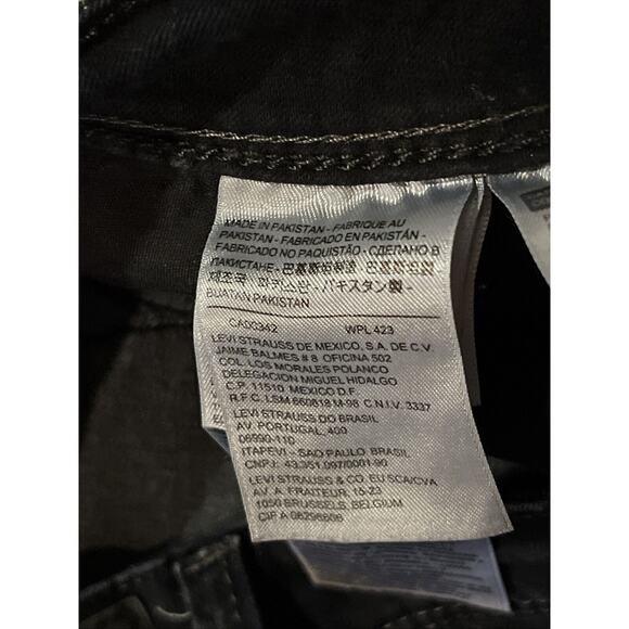 Levi’s 28x30 Black Denim Bold Curve Skinny Low Rise Bootcut Travel Jeans - Picture 12 of 16